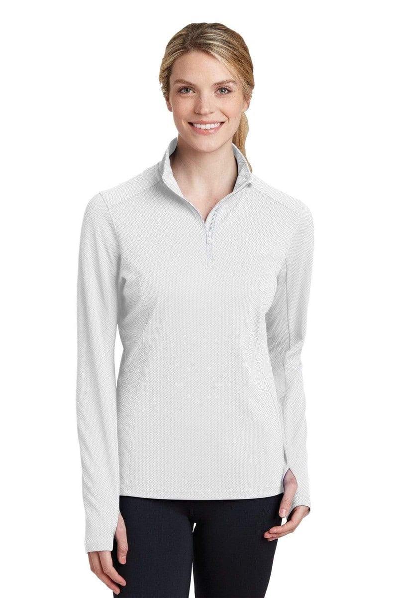Sport-Tek LST860 Ladies Sport-Wick Textured 1/4-Zip Pullover in 