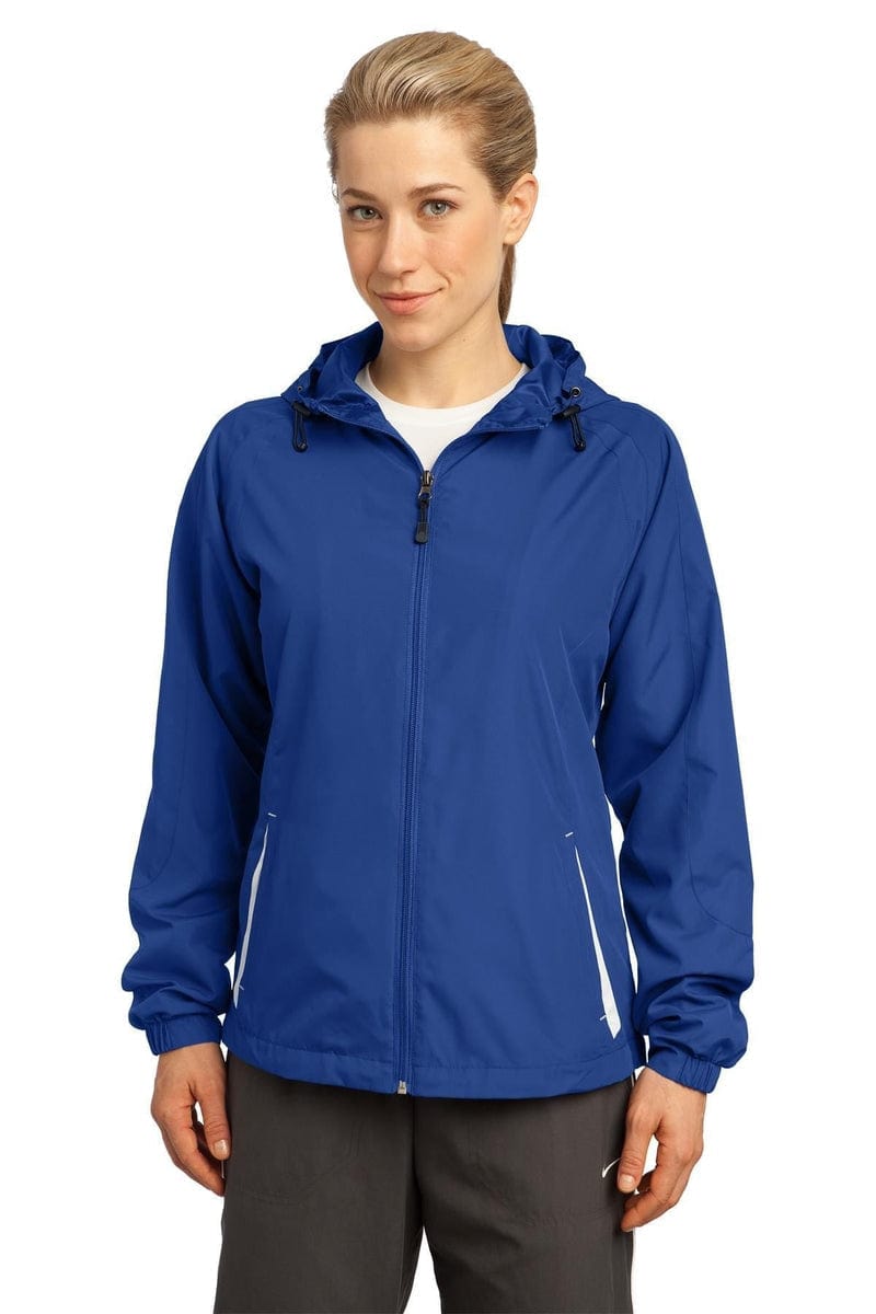 Sport-Tek Ladies Colorblock Hooded Raglan Jacket. LST76 in 