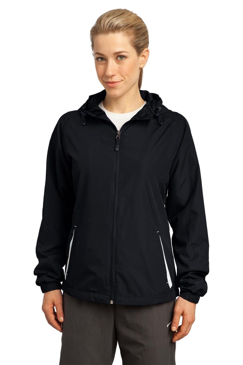 Sport-Tek Ladies Colorblock Hooded Raglan Jacket. LST76 in 
