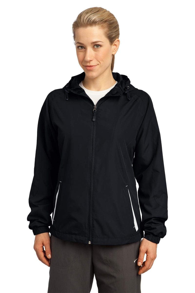 Sport-Tek Ladies Colorblock Hooded Raglan Jacket. LST76 in 