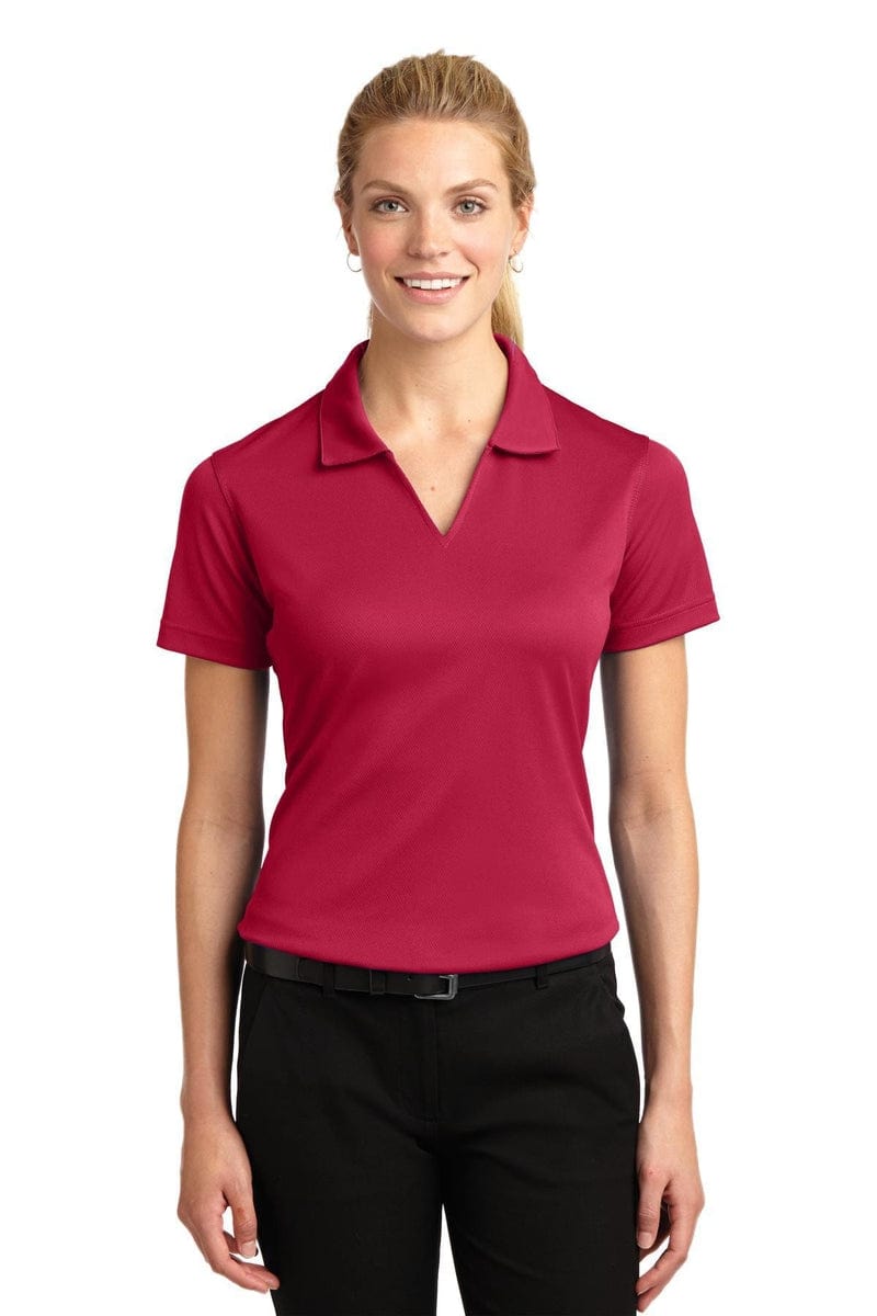 Sport-Tek Ladies Dri-Mesh V-Neck Polo. L469, Basic Colors in 