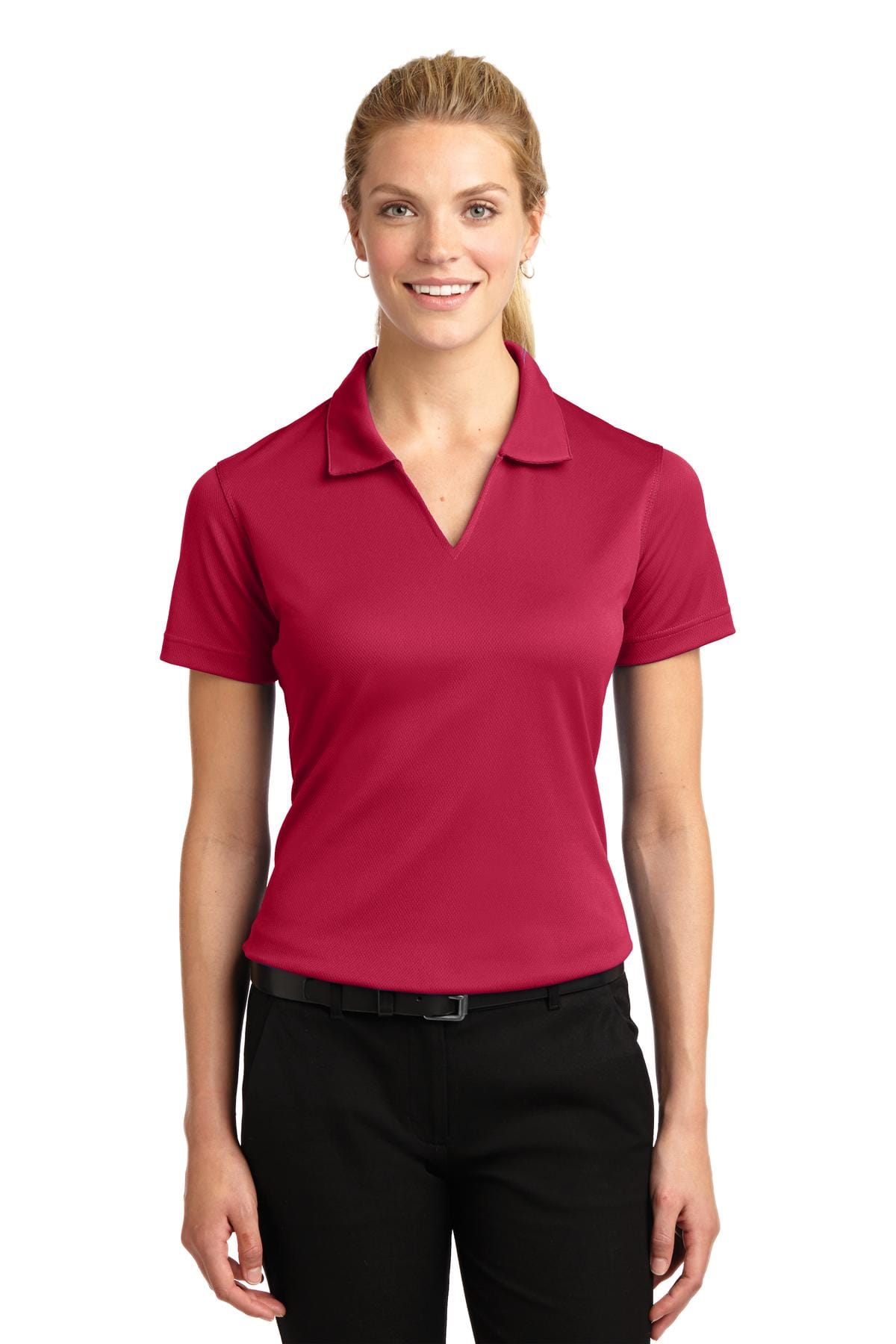 Sport-Tek Polos/Knits Sport-Tek Ladies Dri-Mesh V-Neck Polo. L469, Basic Colors