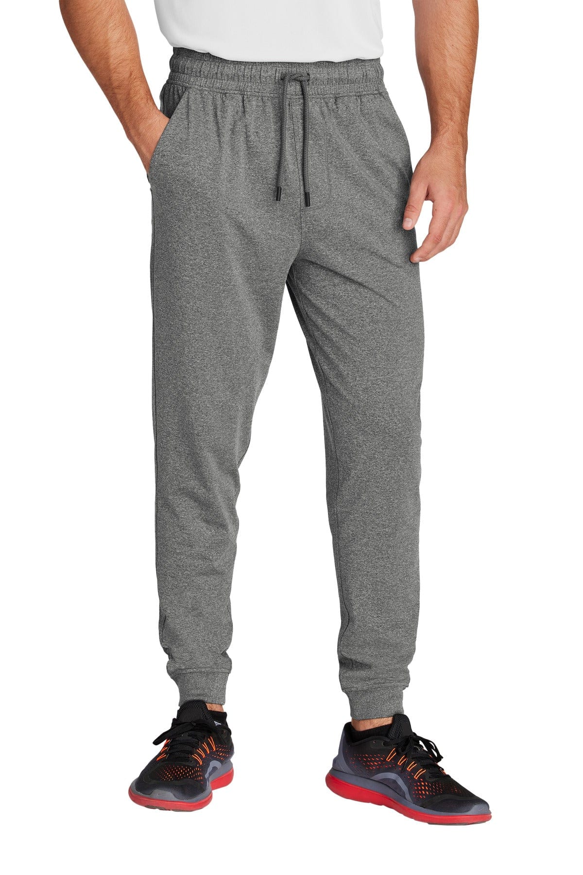 Sport-Tek PST858 Sport-Wick Stretch Jogger in Charcoal Grey Heather