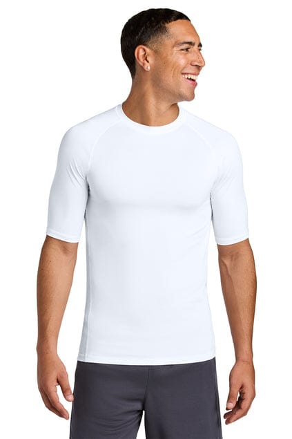 Sport-Tek PosiCharge Compression 1/2-Sleeve Tee ST120 in White