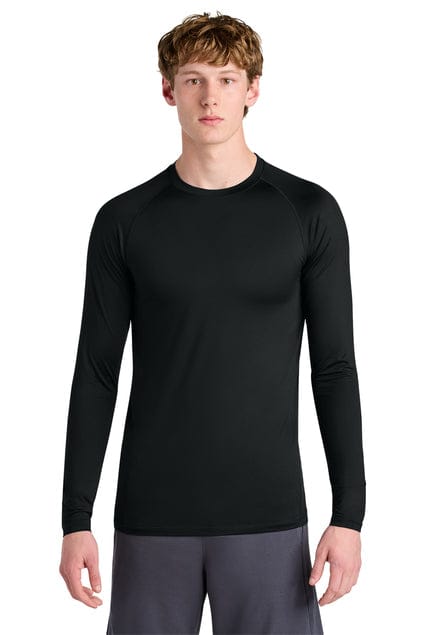 Sport-Tek PosiCharge Compression Long Sleeve Tee ST120LS in Black