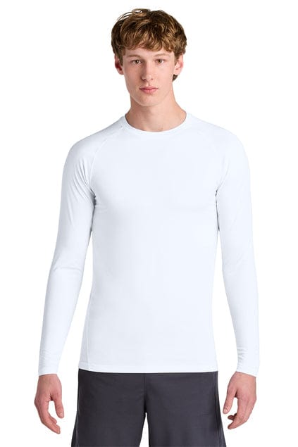 Sport-Tek PosiCharge Compression Long Sleeve Tee ST120LS in White