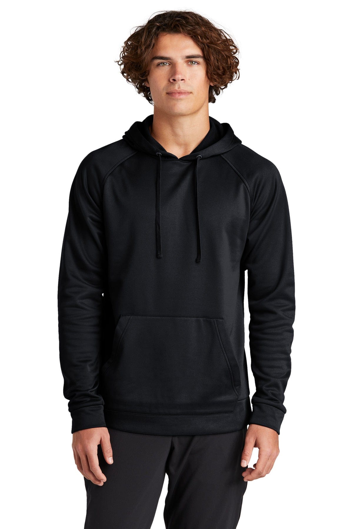 Sport-Tek Re-Compete Fleece Pullover Hoodie ST730 in Black