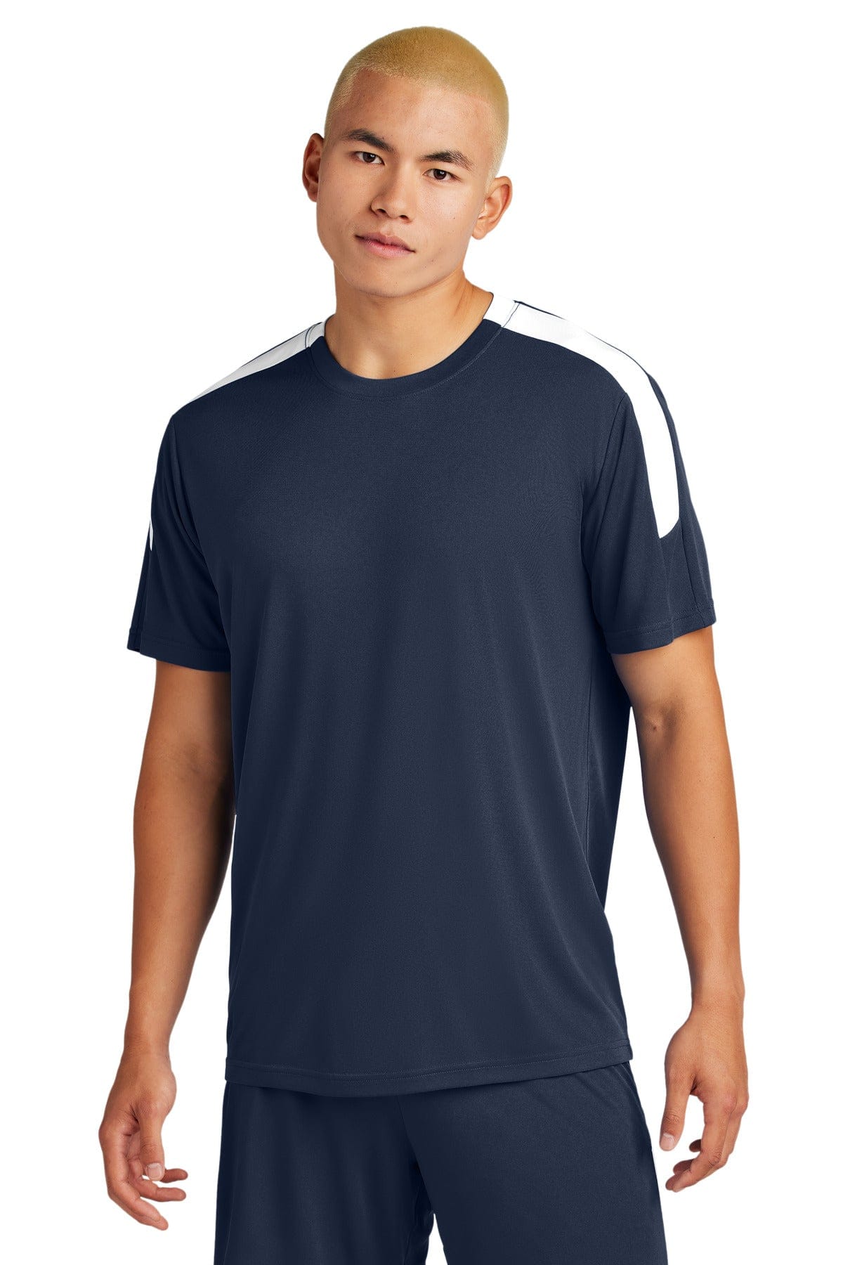Sport-Tek ST100 Competitor United Crew in True Navy/ White