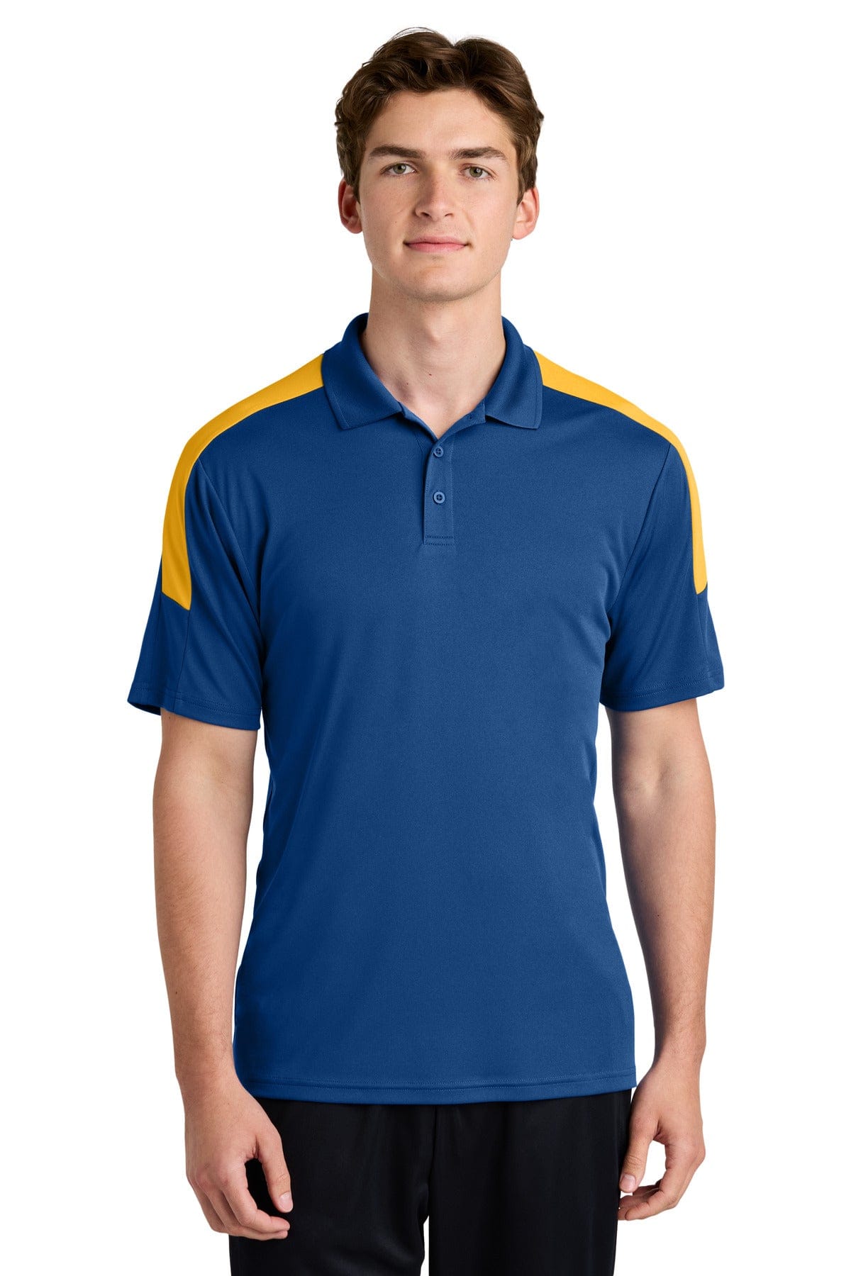 Sport-Tek ST104 Competitor United Polo in Royal/ Gold