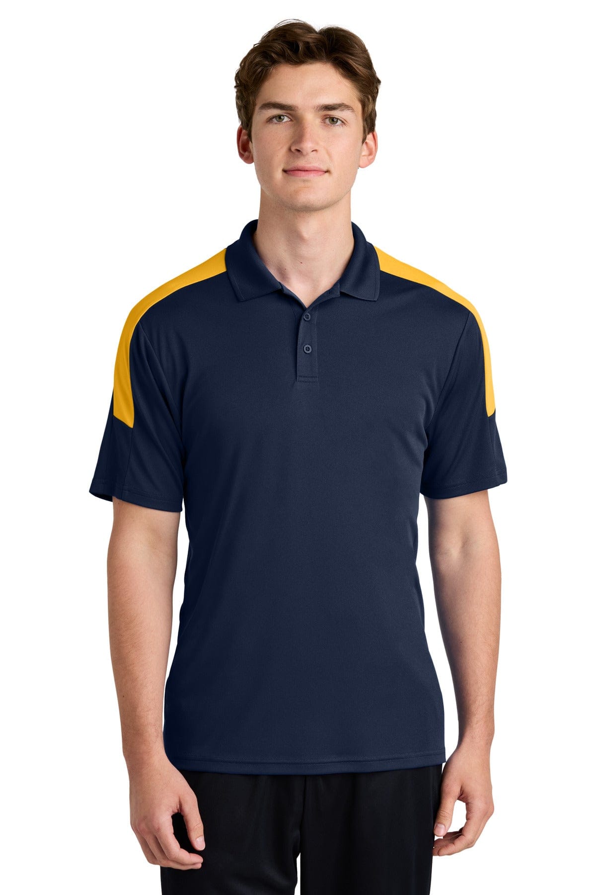 Sport-Tek ST104 Competitor United Polo in True Navy/ Gold