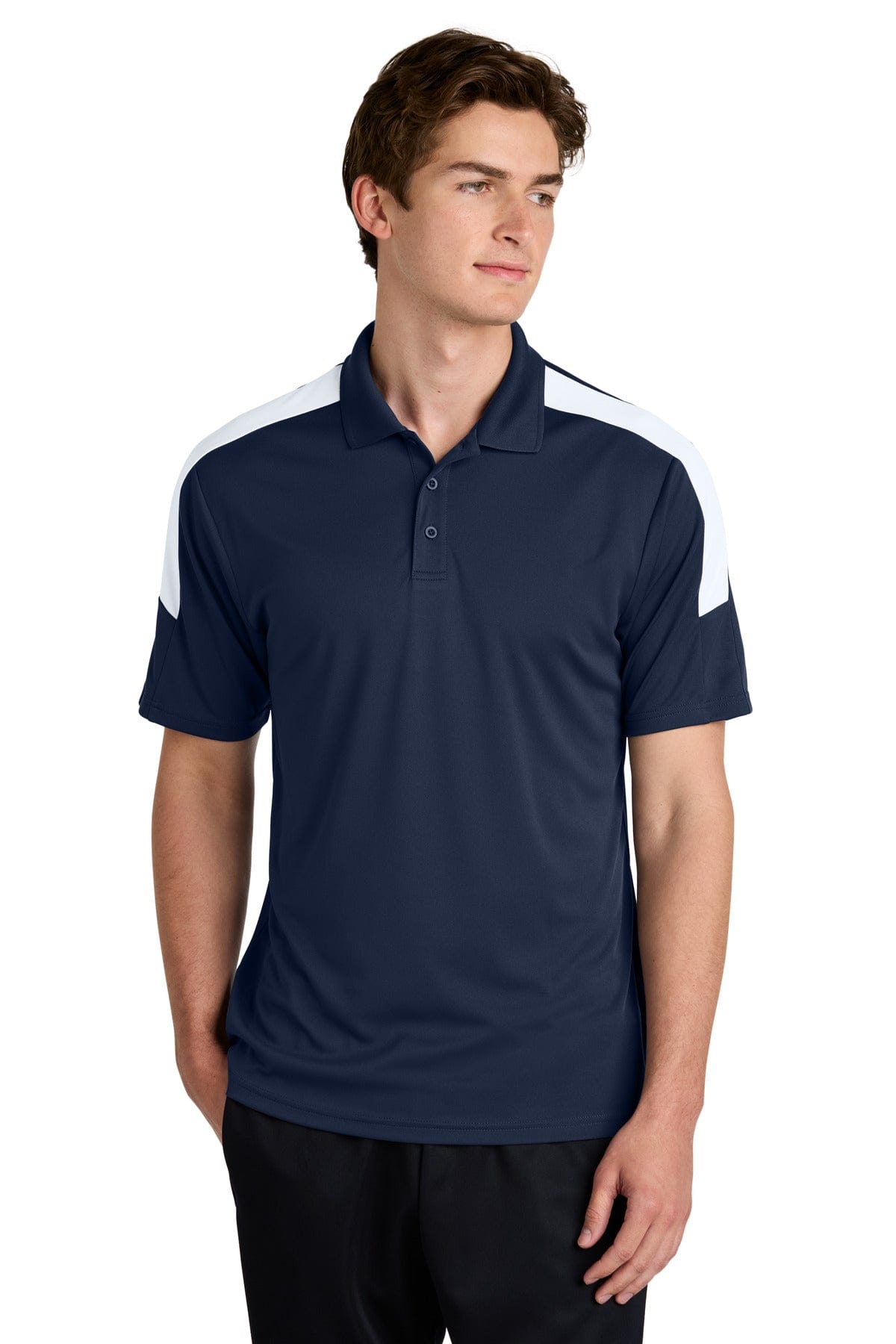 Sport-Tek ST104 Competitor United Polo in True Navy/ White
