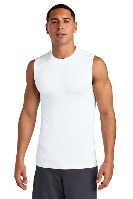 Sport-Tek ST121SL PosiCharge Compression Sleeveless Tee in White