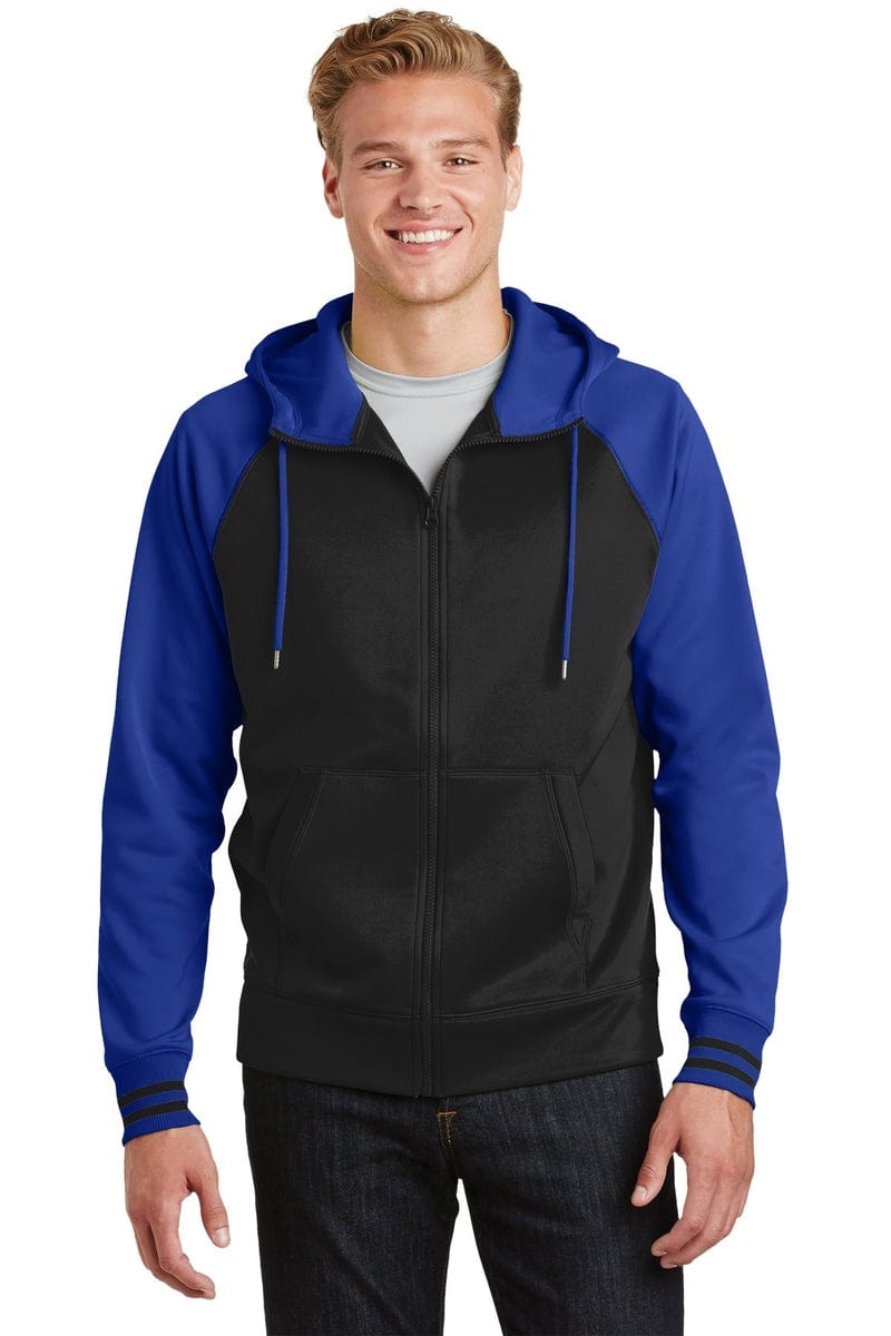 Sport-Tek ST236 Sport-Wick Varsity Fleece Full-Zip Hooded Jacket in 