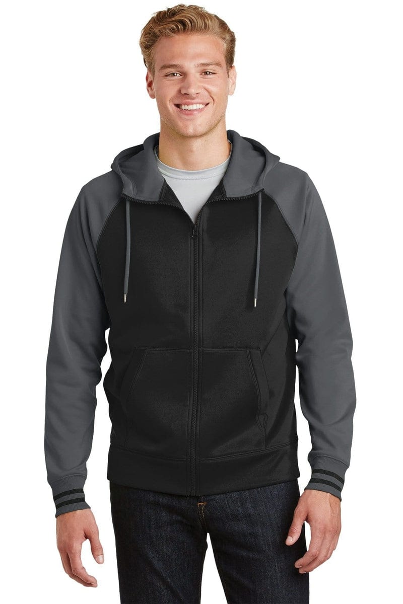 Sport-Tek ST236 Sport-Wick Varsity Fleece Full-Zip Hooded Jacket in 