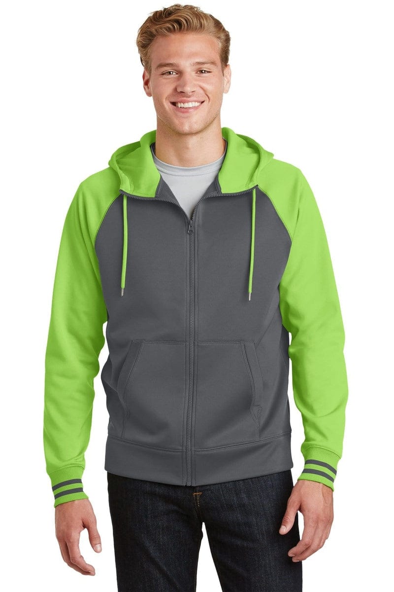 Sport-Tek ST236 Sport-Wick Varsity Fleece Full-Zip Hooded Jacket in 
