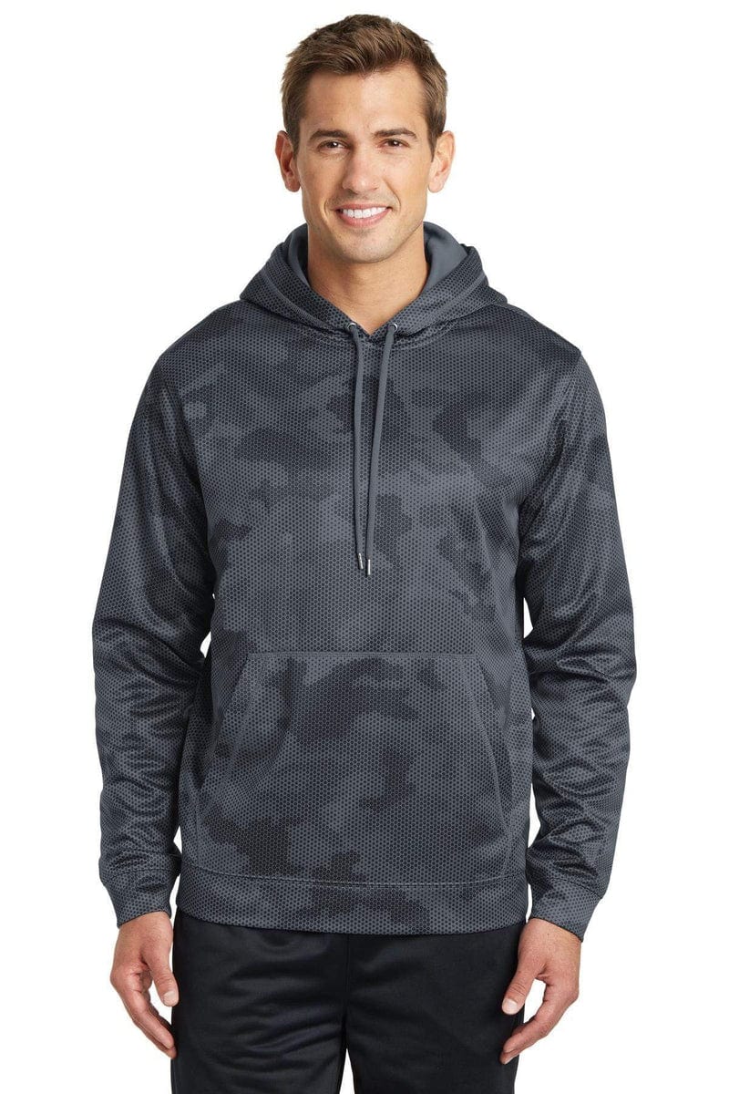 Sport-Tek ST240 Sport-Wick CamoHex Fleece Hooded Pullover in 