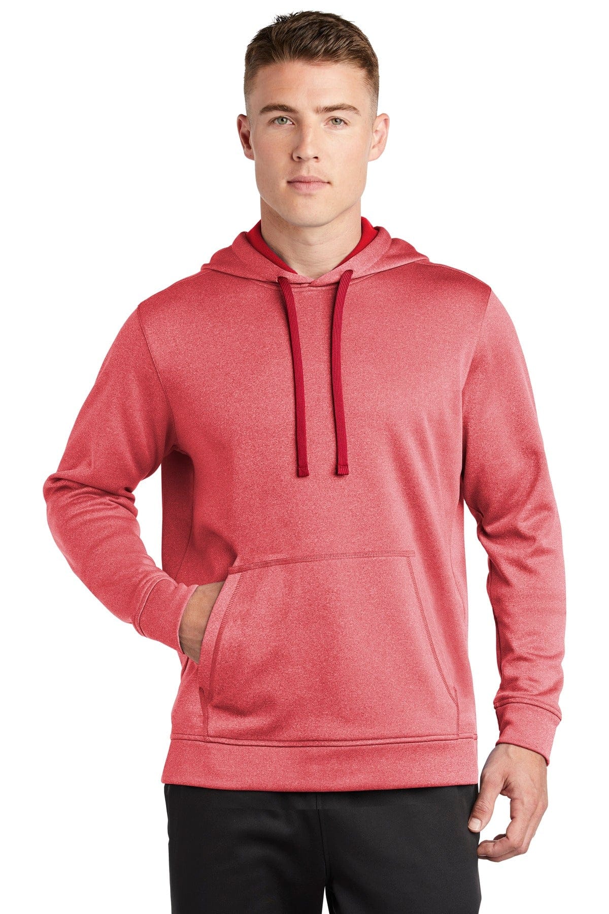 Sport-Tek Sweatshirts/Fleece XS / Deep Red Heather Sport-Tek ST264 PosiCharge Sport-Wick Heather Fleece Hooded Pullover