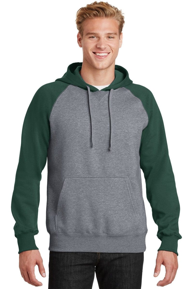 Sport-Tek ST267 Raglan Colorblock Pullover Hooded Sweatshirt in 