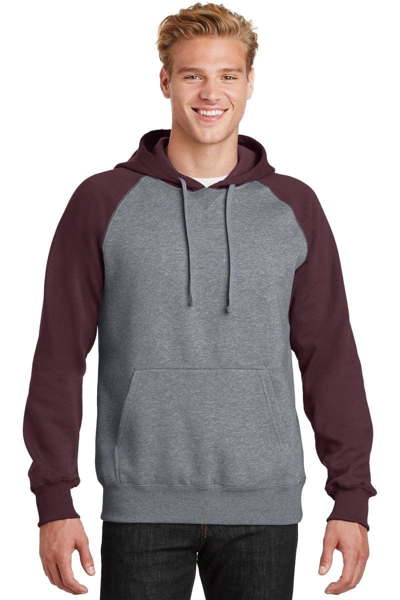 Sport-Tek ST267 Raglan Colorblock Pullover Hooded Sweatshirt in 