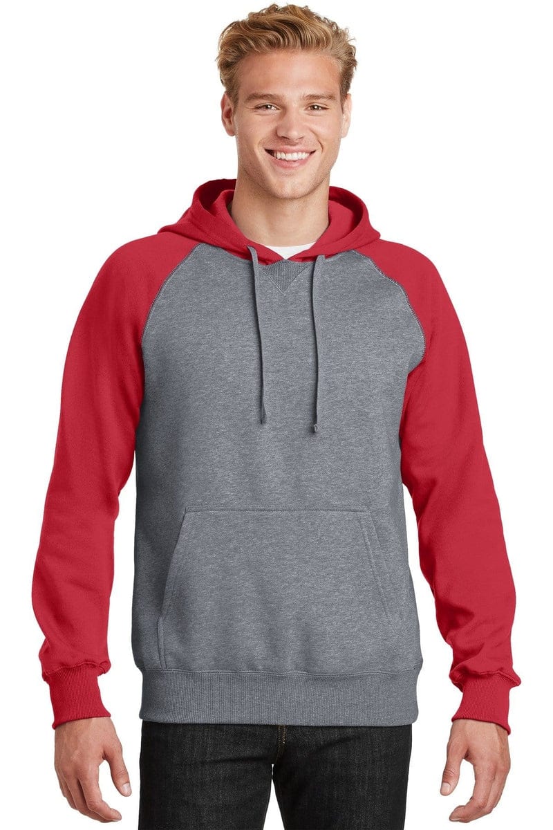 Sport-Tek ST267 Raglan Colorblock Pullover Hooded Sweatshirt in 