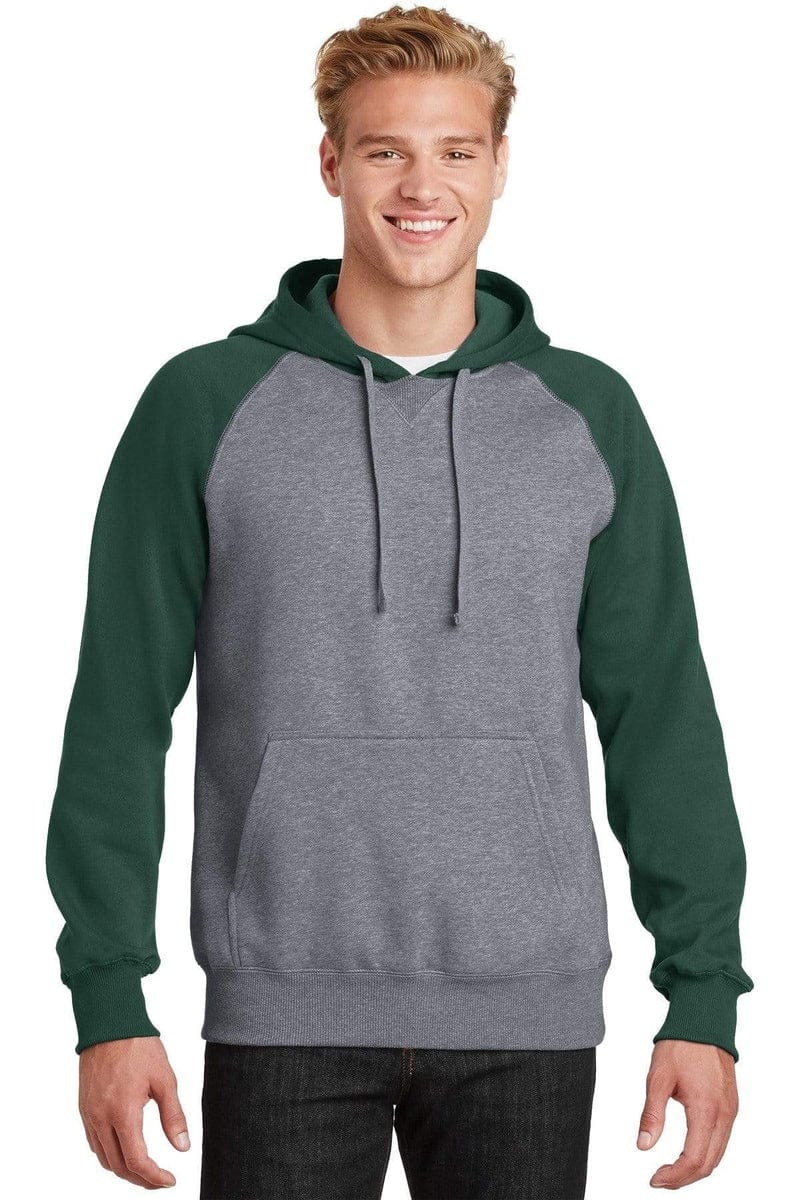 Sport-Tek ST267 Raglan Colorblock Pullover Hooded Sweatshirt in 