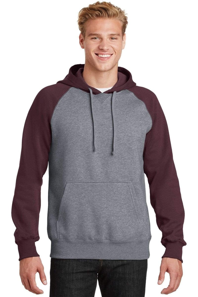Sport-Tek ST267 Raglan Colorblock Pullover Hooded Sweatshirt in 