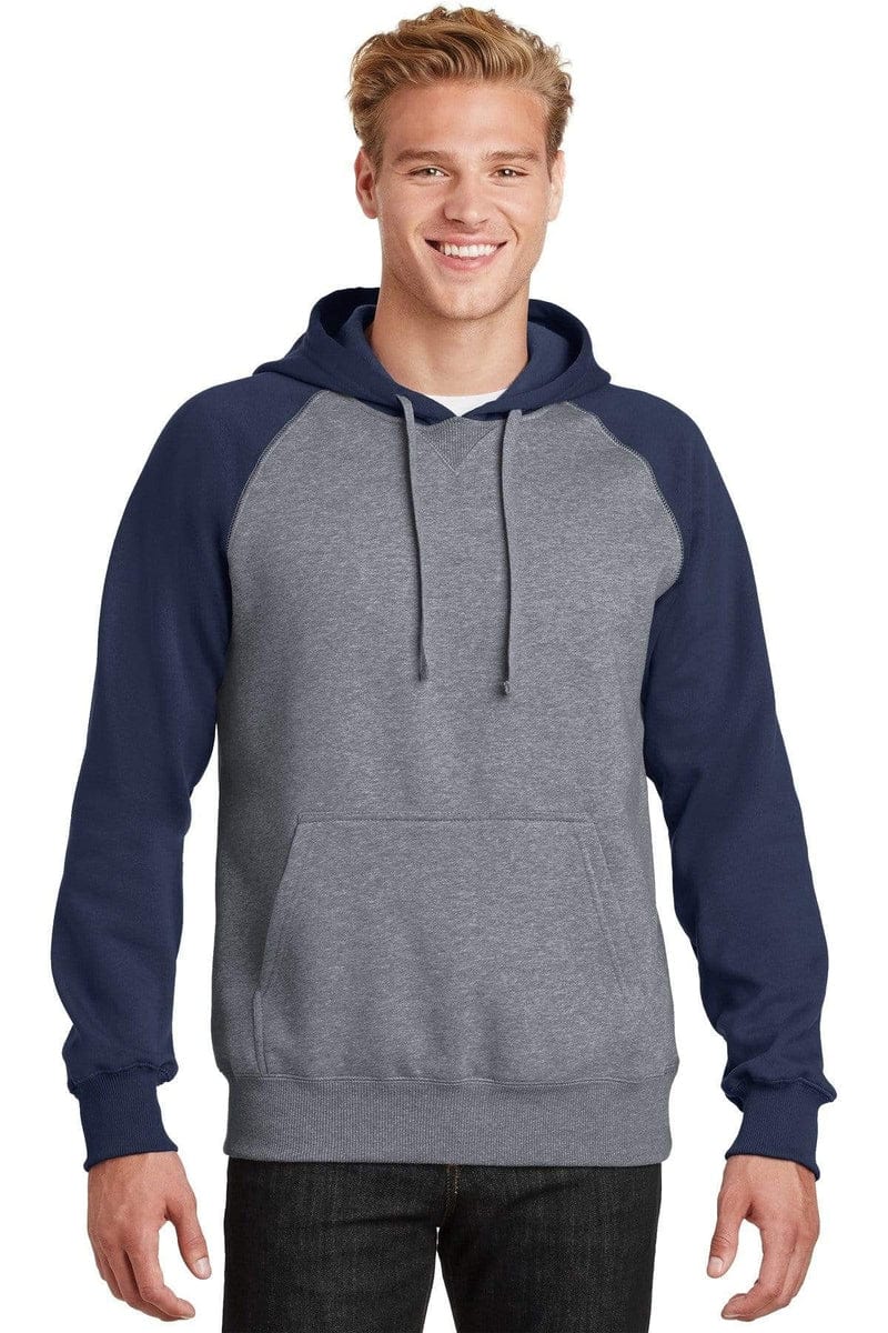 Sport-Tek ST267 Raglan Colorblock Pullover Hooded Sweatshirt in 