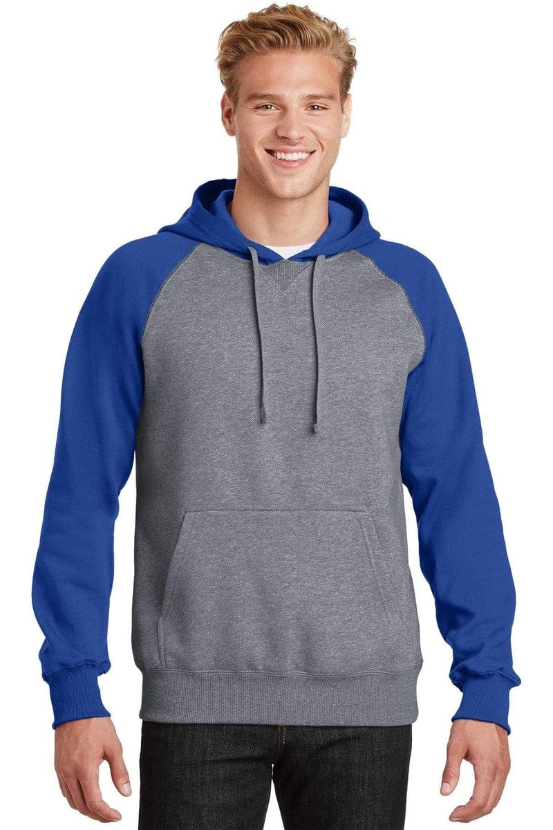 Sport-Tek ST267 Raglan Colorblock Pullover Hooded Sweatshirt in 