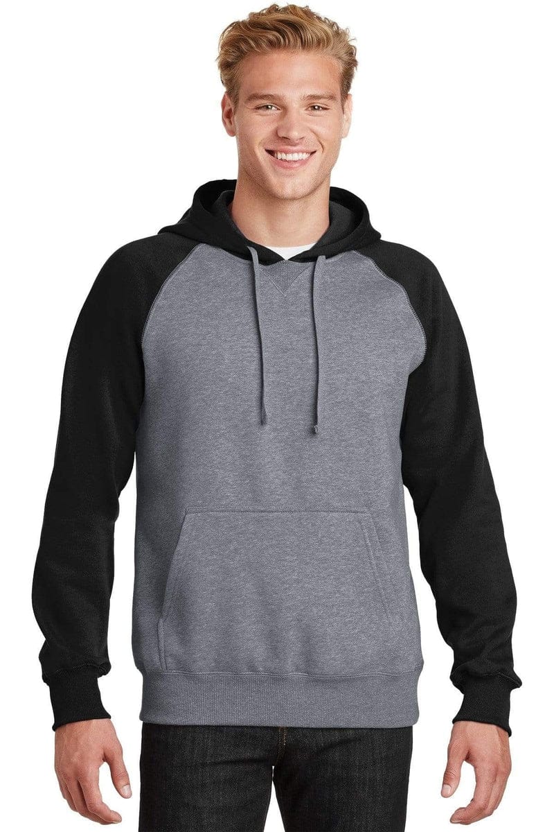 Sport-Tek ST267 Raglan Colorblock Pullover Hooded Sweatshirt in 