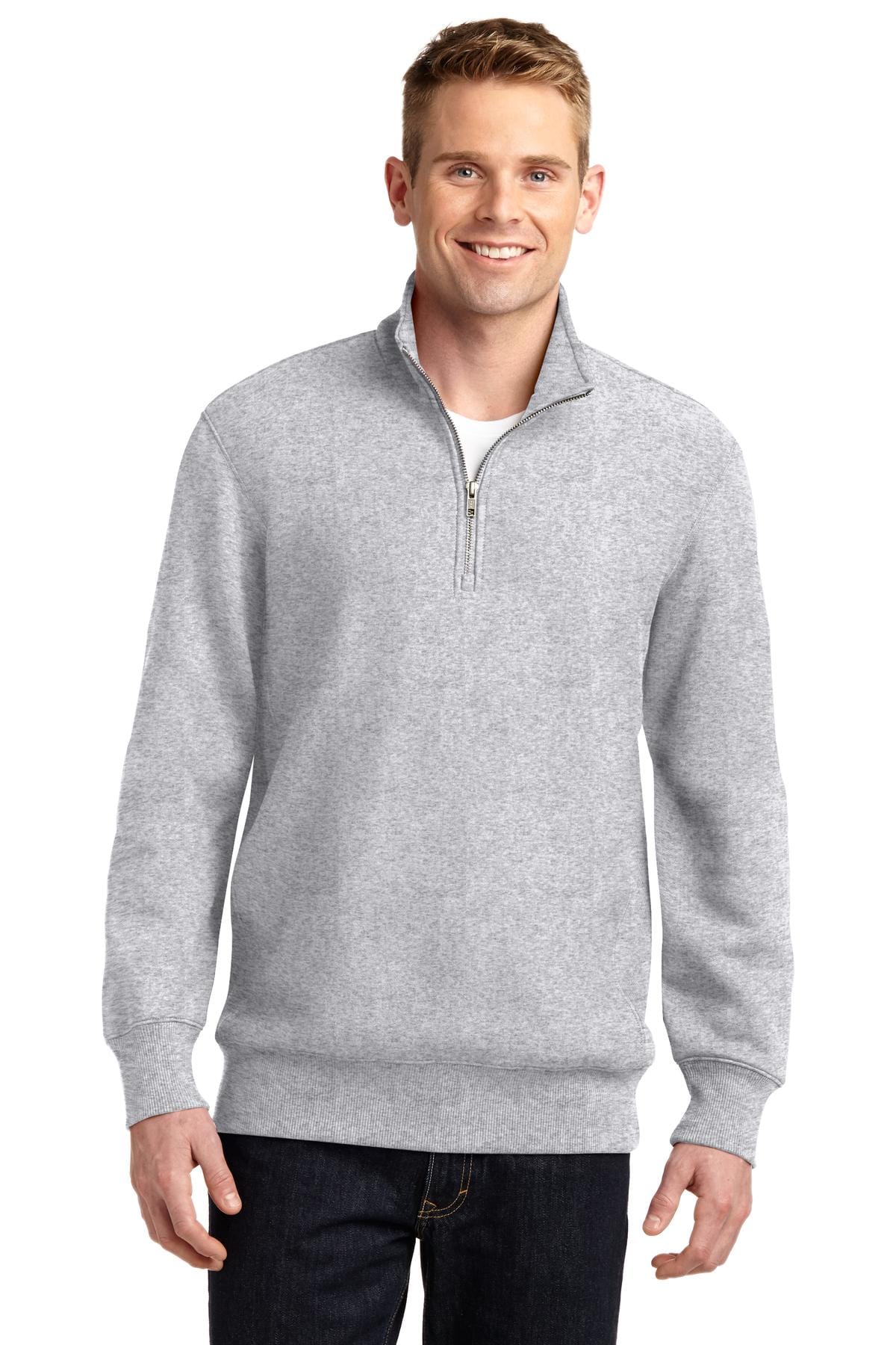 Sport-Tek ST283 Super Heavyweight 1/4-Zip Pullover Sweatshirt in Athletic Heather