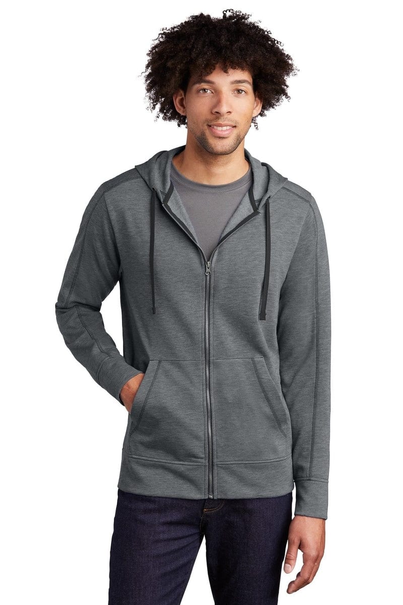 Sport-Tek ST293 PosiCharge Tri-Blend Wicking Fleece Full-Zip Hooded Jacket in 