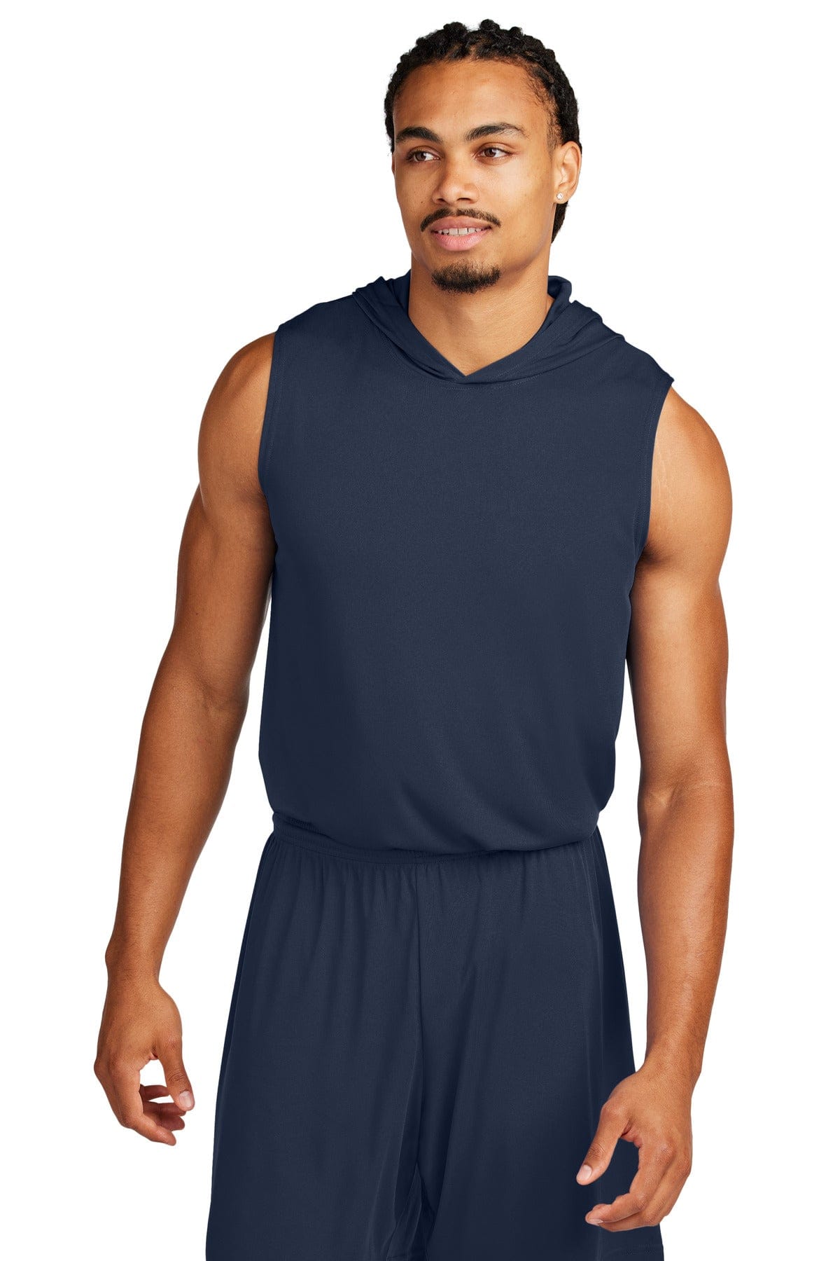 Sport-Tek ST352H Competitor Sleeveless Hoodie in True Navy