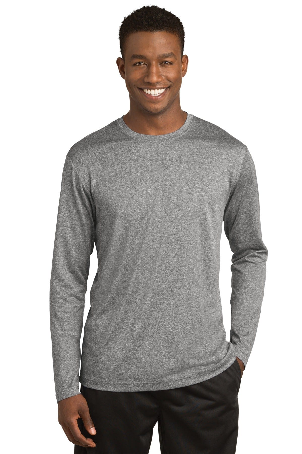 Sport-Tek ST360LS Long Sleeve Heather Contender Tee in Vintage Heather