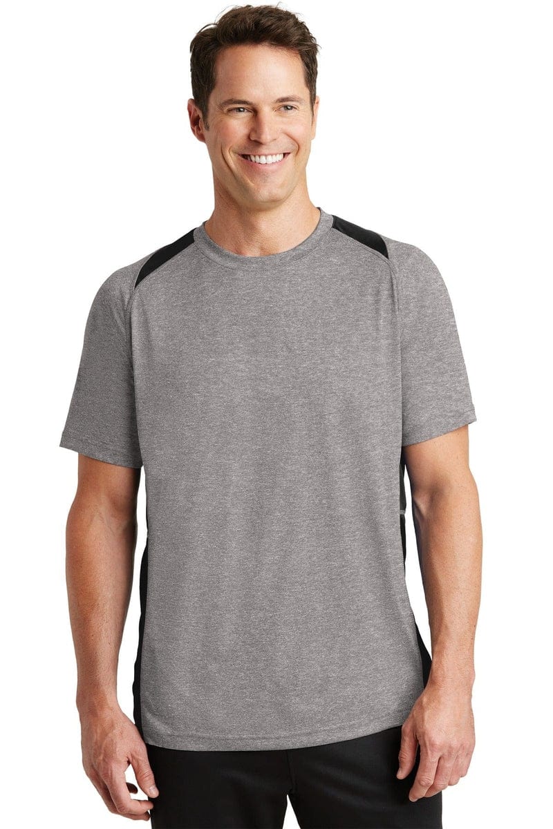 Sport-Tek ST361 Heather Colorblock Contender Tee in 