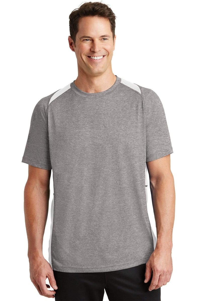Sport-Tek ST361 Heather Colorblock Contender Tee in 