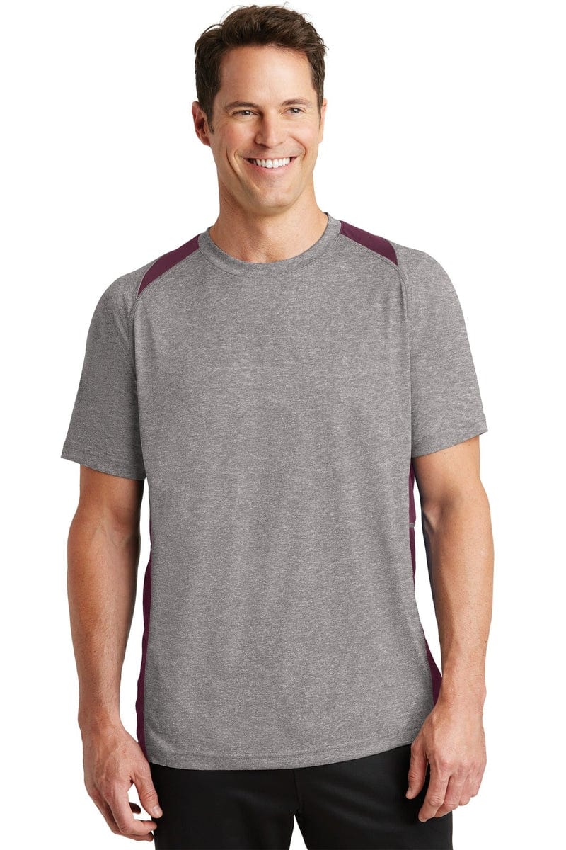 Sport-Tek ST361 Heather Colorblock Contender Tee in 