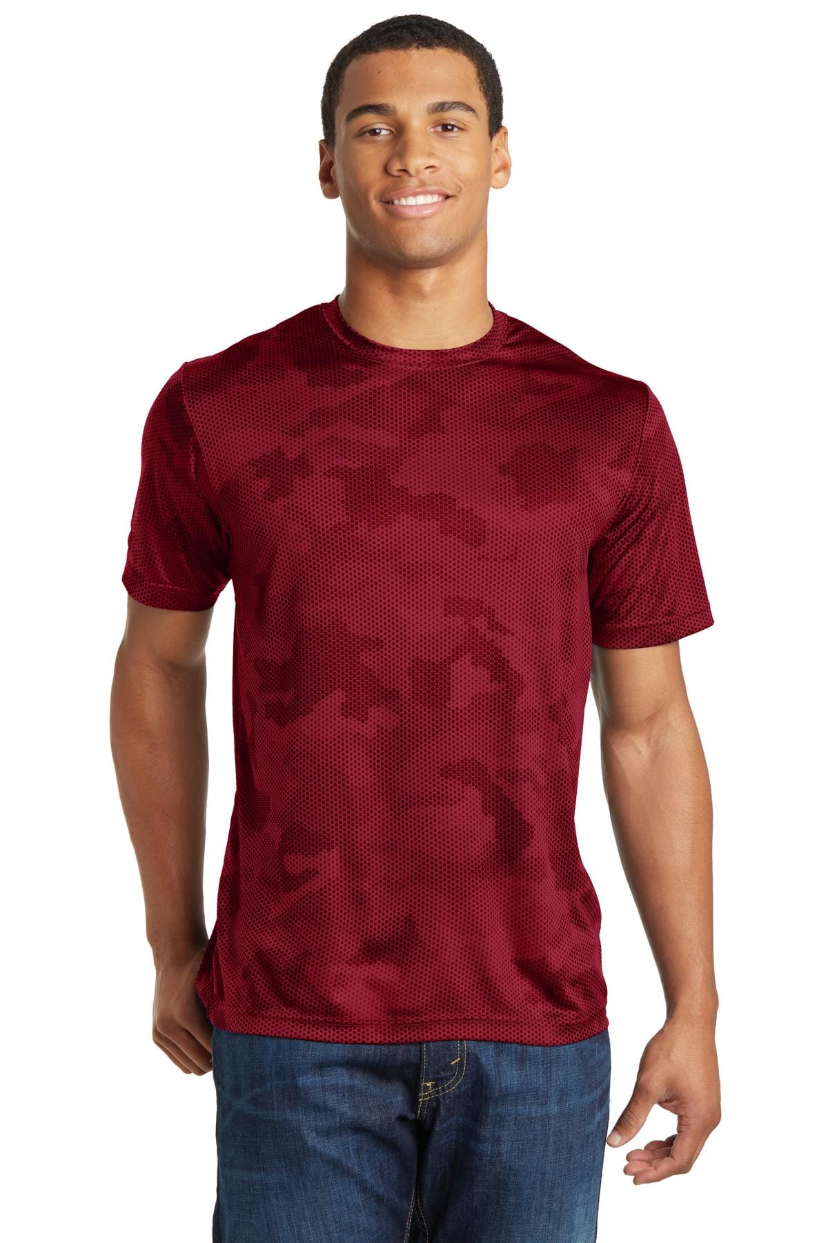 Sport-Tek T-Shirts XS / Deep Red Sport-Tek ST370 CamoHex Tee