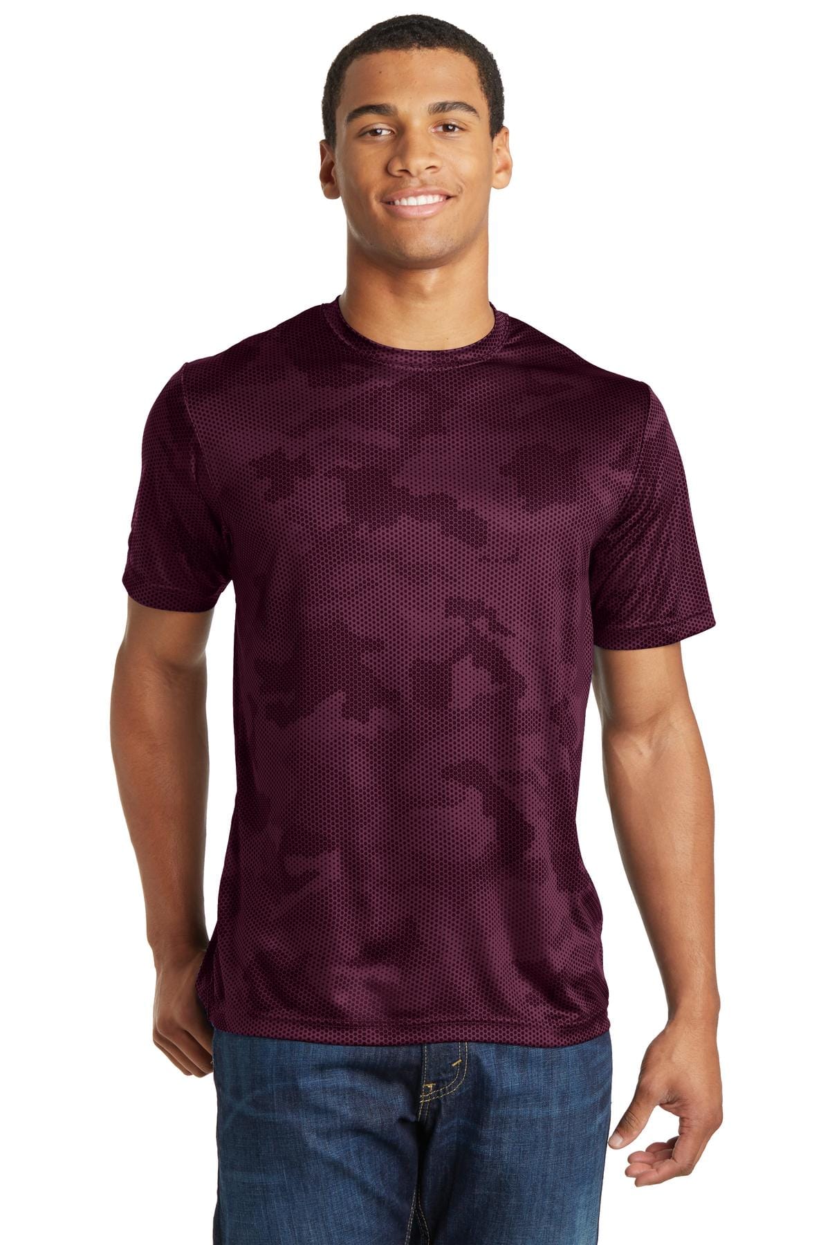 Sport-Tek T-Shirts XS / Maroon Sport-Tek ST370 CamoHex Tee