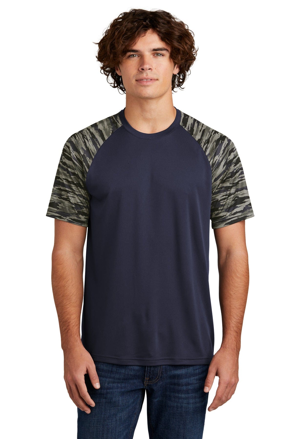 Sport-Tek ST376 Drift Camo Colorblock Tee in 