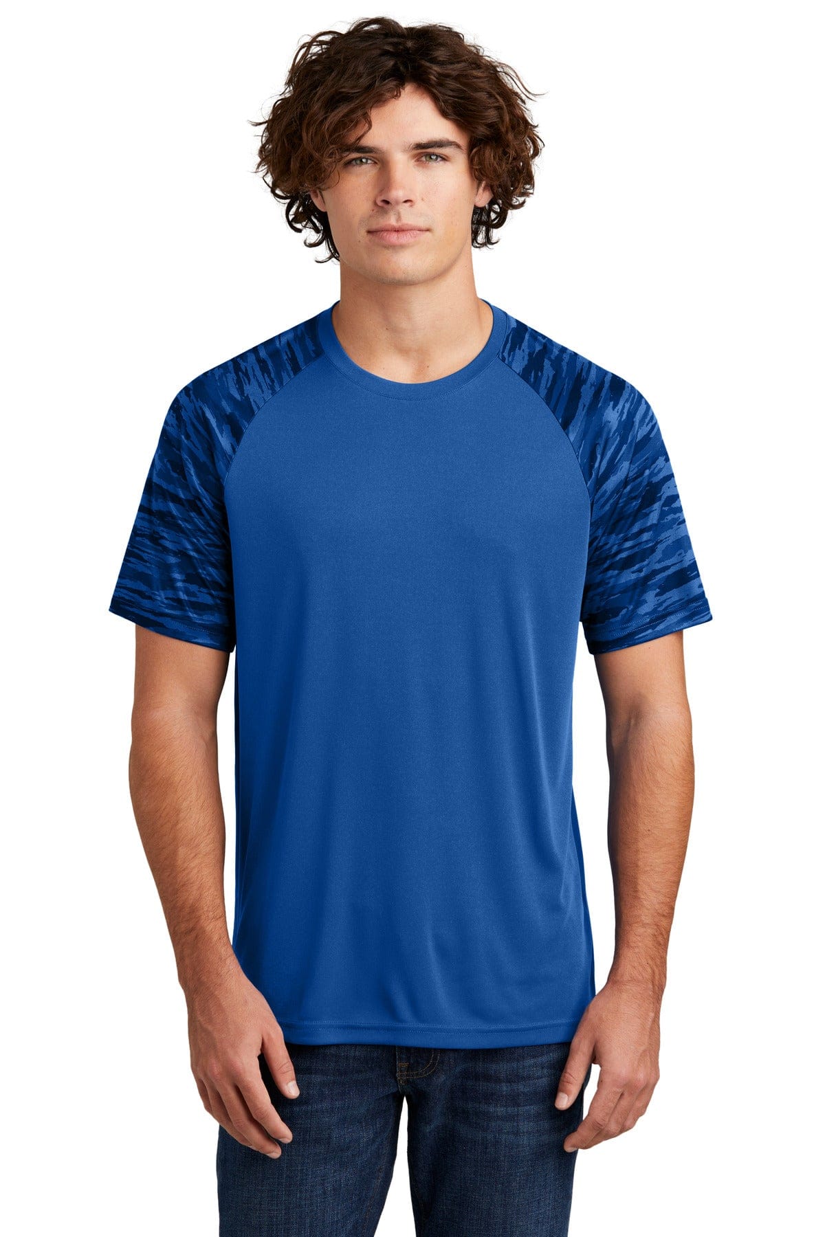 Sport-Tek ST376 Drift Camo Colorblock Tee in 