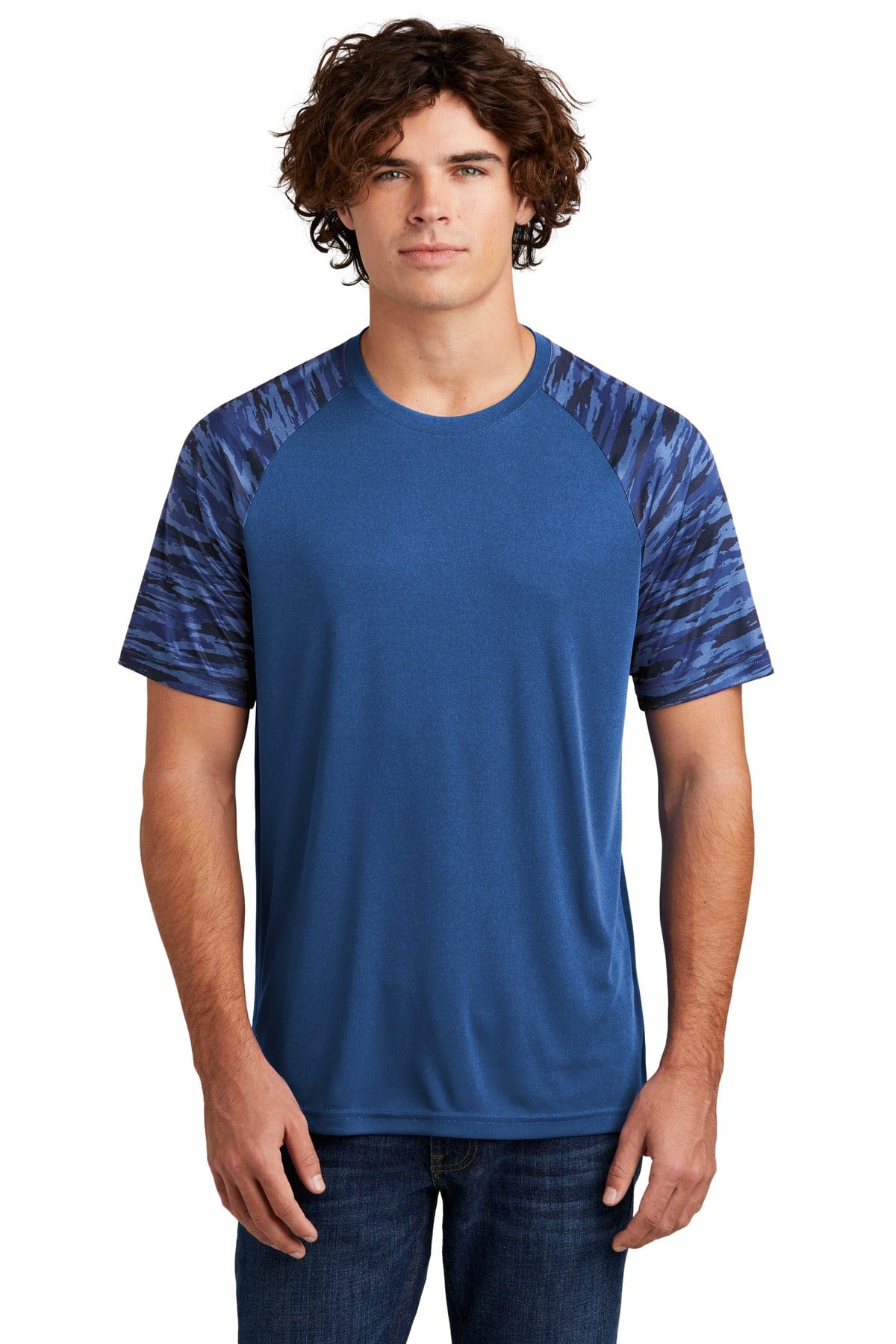 Sport-Tek ST376 Drift Camo Colorblock Tee in 
