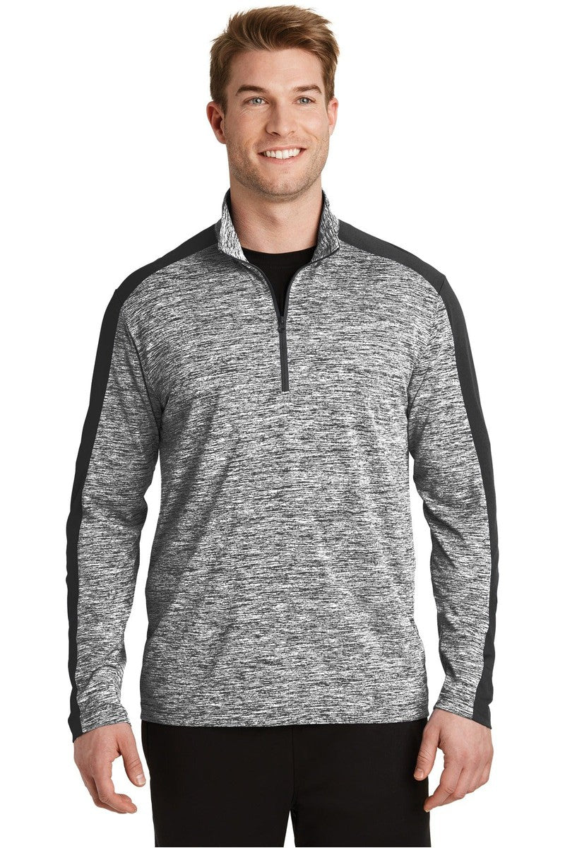 Sport-Tek ST397 PosiCharge Electric Heather Colorblock 1/4-Zip Pullover in 