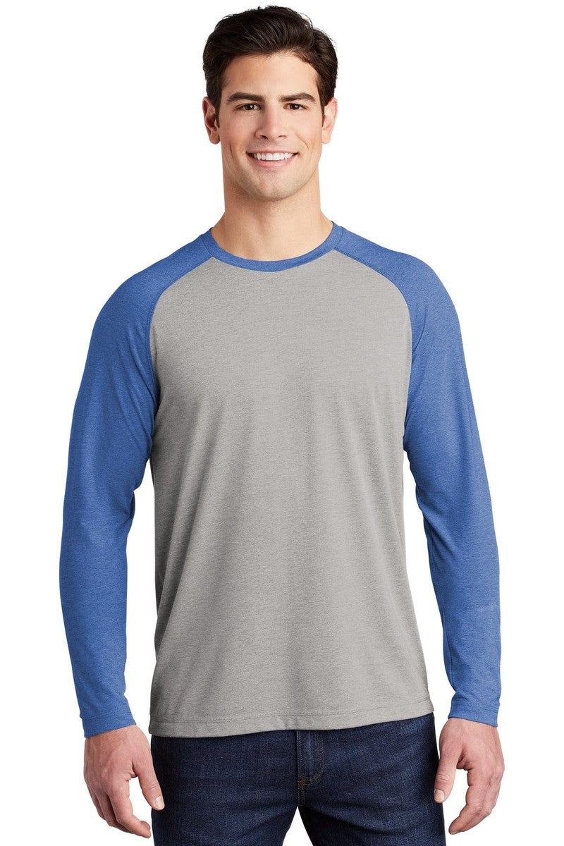 Sport-Tek ST400LS PosiCharge Long Sleeve Tri-Blend Wicking Raglan Tee in 