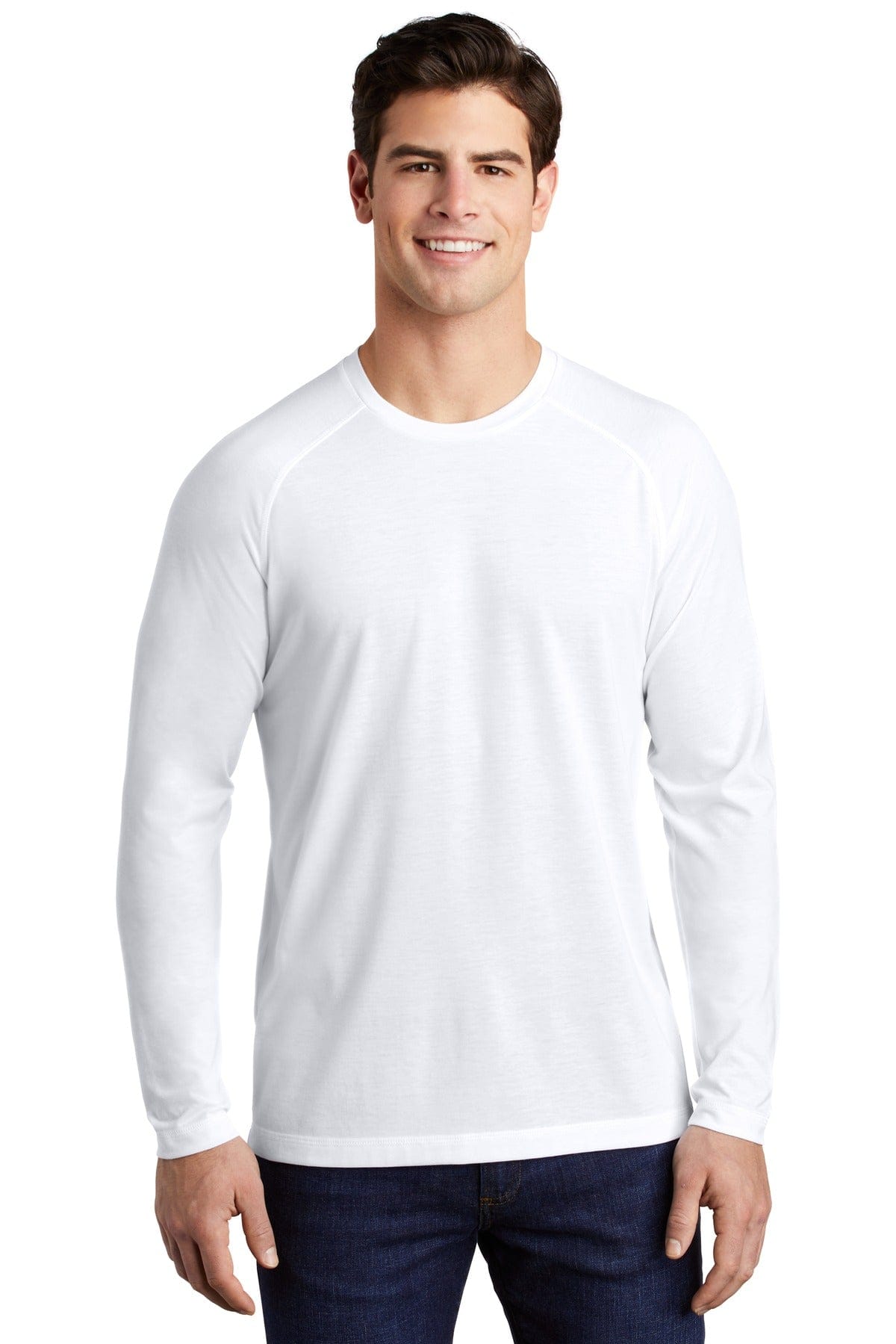 Sport-Tek T-Shirts Sport-Tek ST400LS PosiCharge Long Sleeve Tri-Blend Wicking Raglan Tee