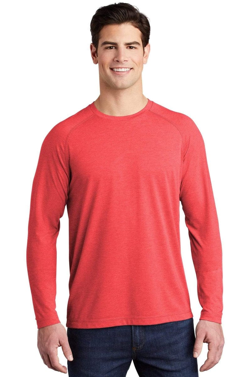 Sport-Tek ST400LS PosiCharge Long Sleeve Tri-Blend Wicking Raglan Tee in 