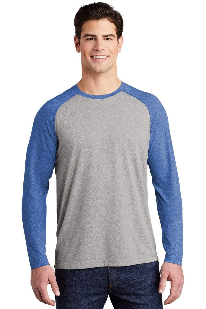Sport-Tek ST400LS PosiCharge Long Sleeve Tri-Blend Wicking Raglan Tee in 