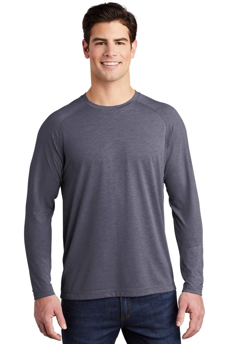 Sport-Tek ST400LS PosiCharge Long Sleeve Tri-Blend Wicking Raglan Tee in 