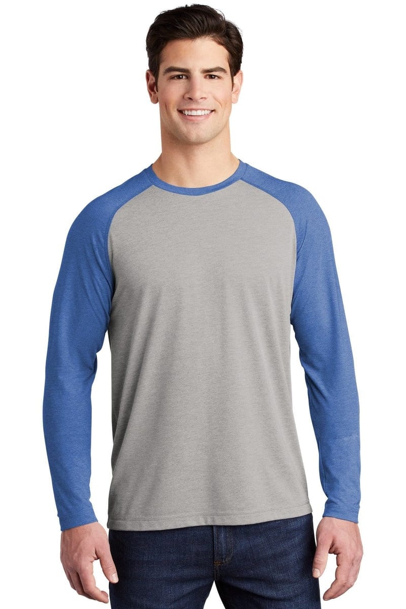 Sport-Tek ST400LS PosiCharge Long Sleeve Tri-Blend Wicking Raglan Tee in 