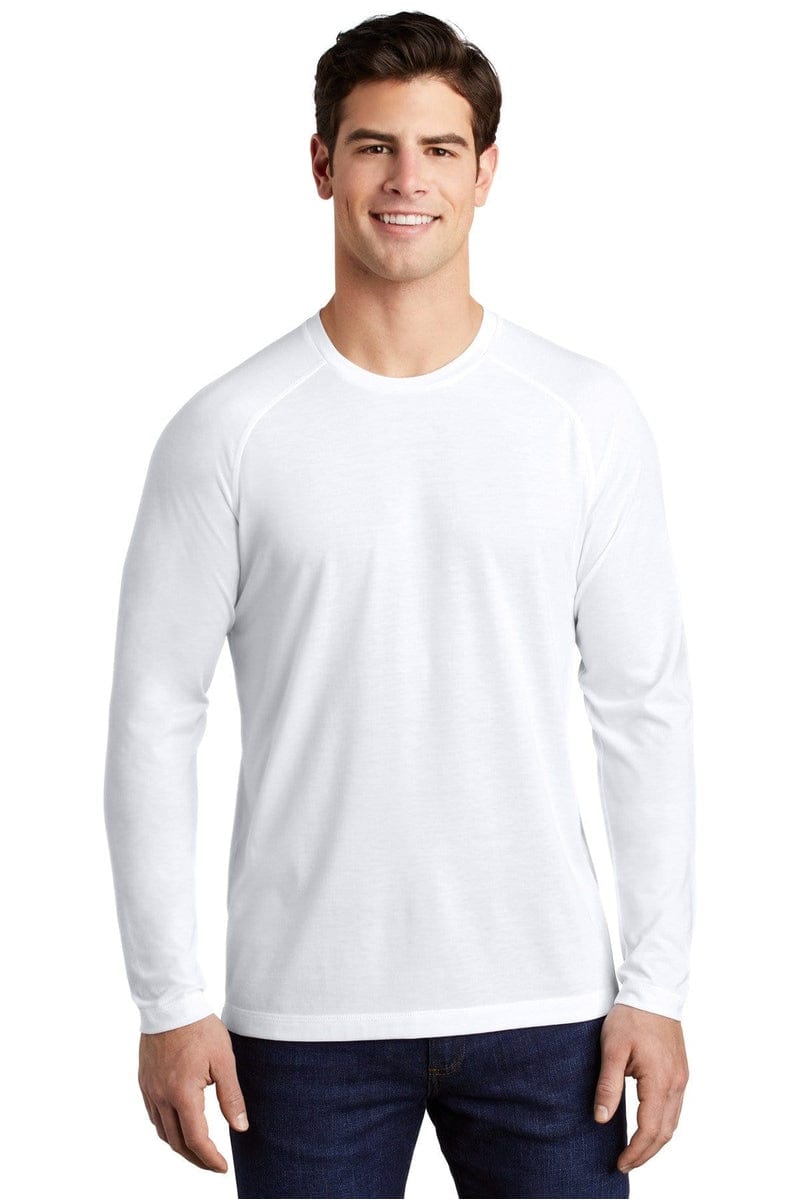 Sport-Tek ST400LS PosiCharge Long Sleeve Tri-Blend Wicking Raglan Tee in 