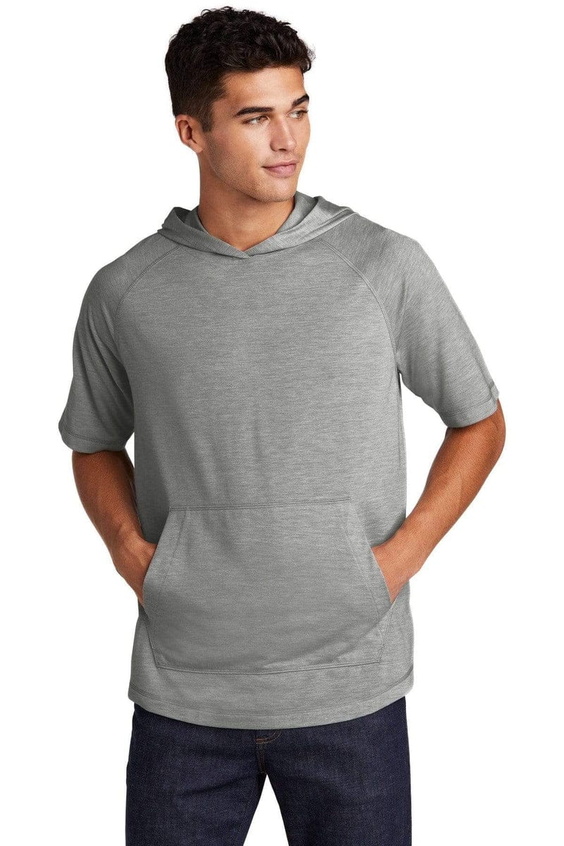 Sport-Tek ST404 PosiCharge Tri-Blend Wicking Short Sleeve Hoodie in 